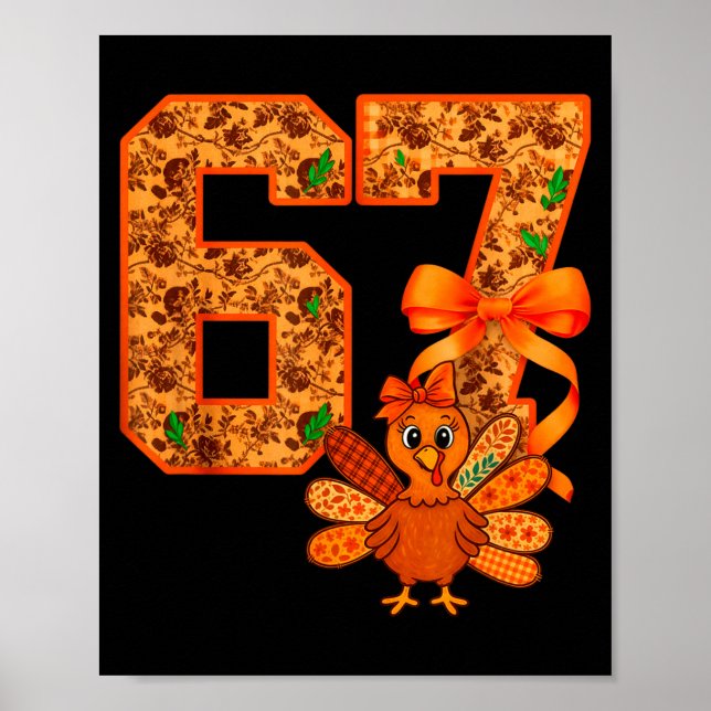 Affiche Cute Meme 67 Coquette Bow Turkey Thanksgiving Aest (Devant)