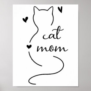 Affiche Cute Minimaliste Chat Mat Chat Mama Kitty Kitten C