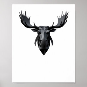 Affiche Cute Moose Hear 3d - Animaux Monde Sticker1