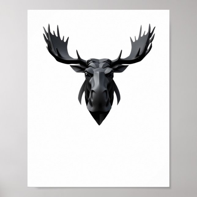 Affiche Cute Moose Hear 3d - Animaux Monde Sticker1 (Devant)