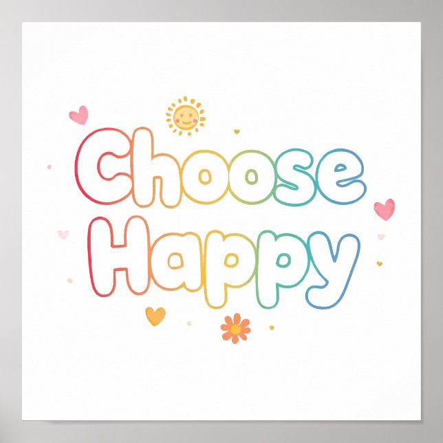 Affiche Cute Motivational Typography with Sparkles (Devant)