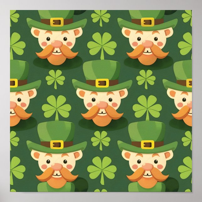 Affiche Cute Mustache Leprechaun (Devant)