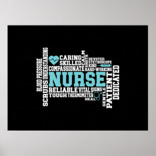 Affiche Cute Nurse RN LVN École de soins infirmiers Médica