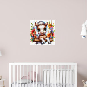 Affiche Cute oiseau cheval pépinière