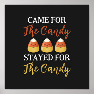 Affiche Cute Orange Halloween Kawaii Candy et Citation drô