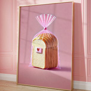 Affiche Cute Pain Mur Art, Toast Art, Cuisine