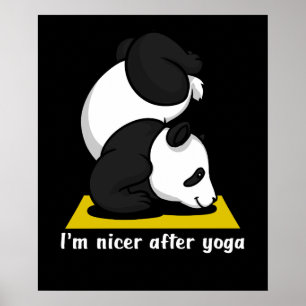 Affiche Cute Panda Bear Zen Yoga Entraînement