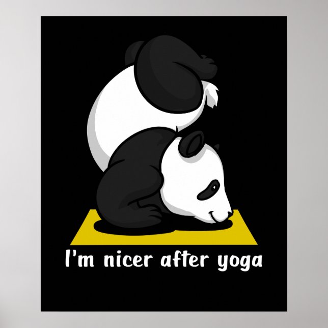Affiche Cute Panda Bear Zen Yoga Entraînement (Devant)