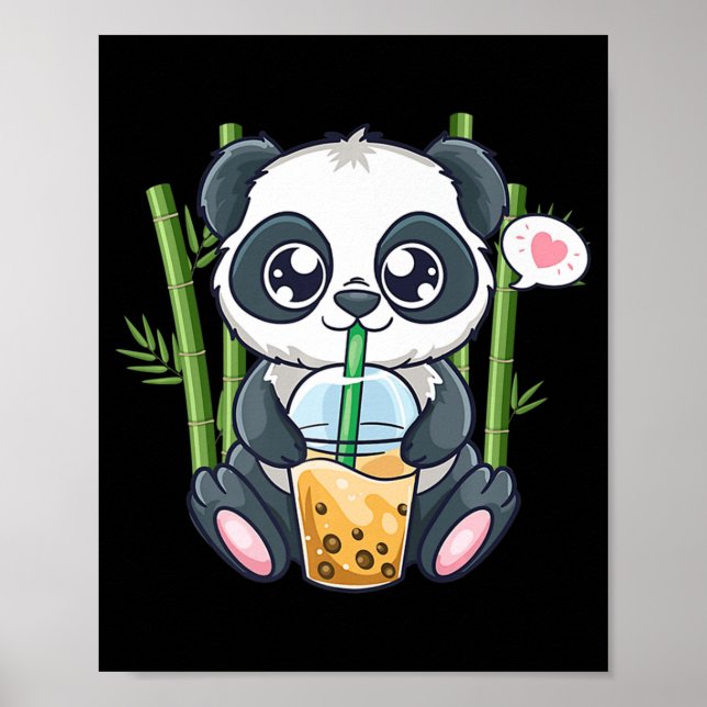 Affiche Cute Panda Kawaii Anime Otaku Bubla japonaise Boba (Devant)