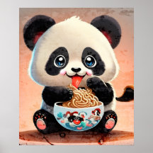 Cute Panda manger Ramen