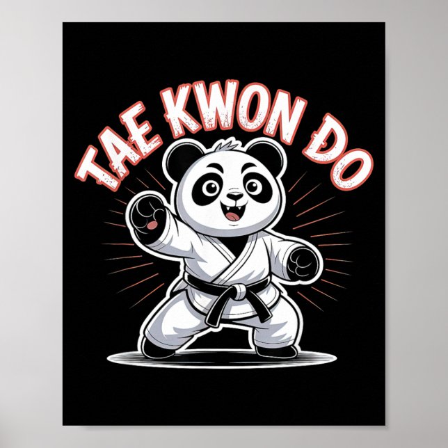 Affiche Cute Panda Taekwondo - Drôle de MMA TKD coréen (Devant)