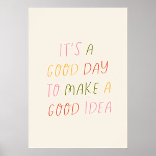 Affiche Cute Pastel Hand Lettering Motivational Quote Art 