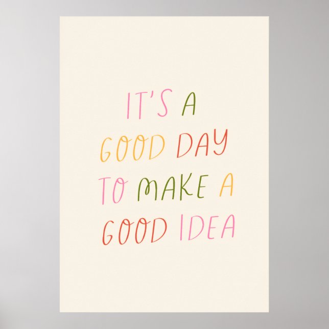 Affiche Cute Pastel Hand Lettering Motivational Quote Art  (Devant)