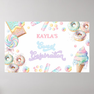 Affiche Cute Pastel Sweet Candyland Lollipop Girl Annivers