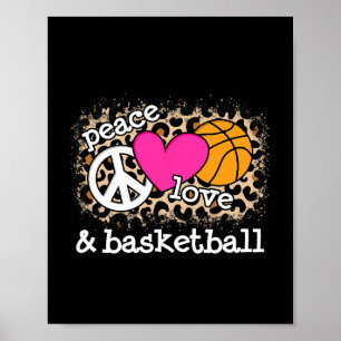 Affiche Cute Peace Love Basketball Leopard Prince Women Me