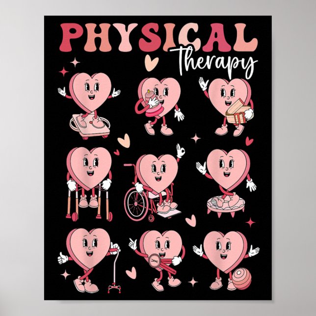 Affiche Cute Physical Therapy Valentine's Day Pt Pta Pedia (Devant)