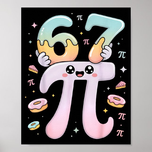 Affiche Cute Pi Day 67 Math Apparel Funny Pi Number Design (Devant)