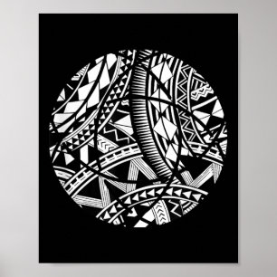 Affiche Cute polynésienne tatouage hawaïen Tribal Samoan -