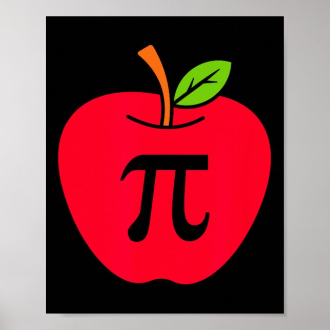 Affiche Cute Pomme tarte Happy Pi Day professeur de mathém (Devant)
