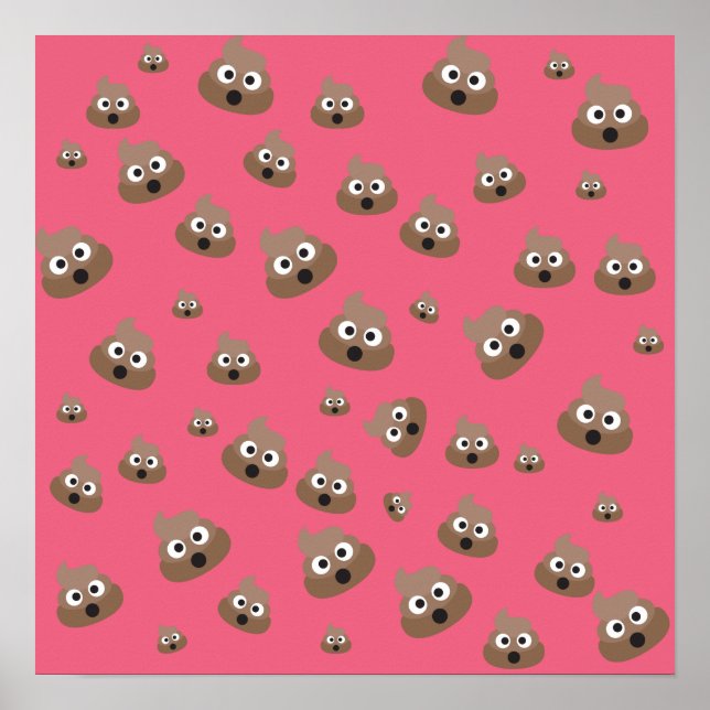 Affiche Cute Poop Emoji Motif (Devant)