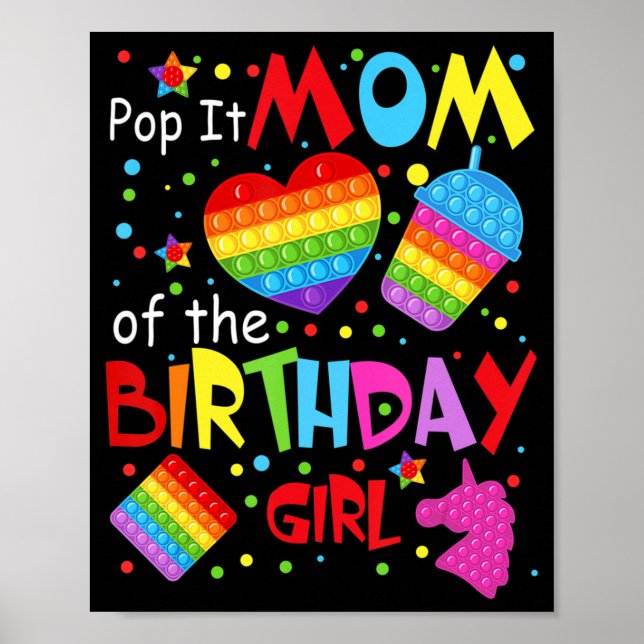 Affiche Cute Pop It Maman Du Jouet Fidget Fille Anniversai (Devant)