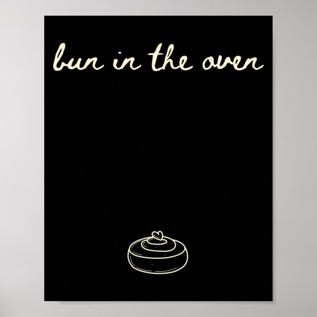 Affiche Cute Pregnancy Reveal Announcement Tee, Bun In The (Devant)