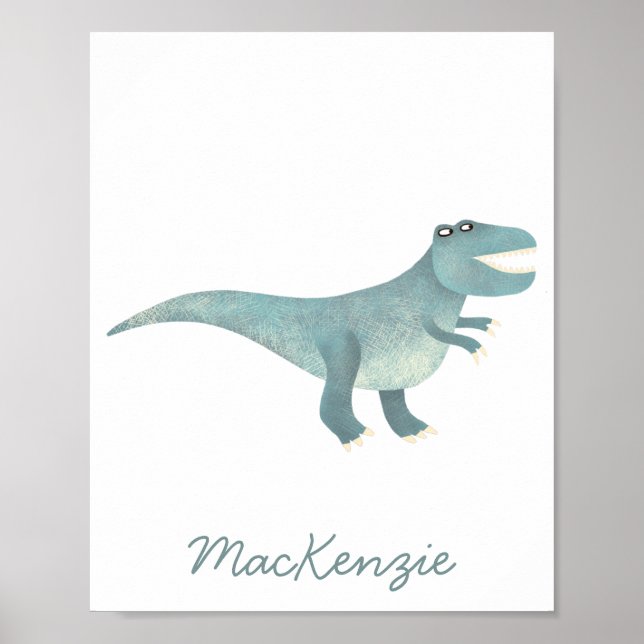 Affiche Cute préhistorique T-Rex Dinosaur Personnalisé (Devant)