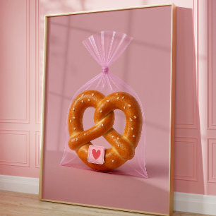 Affiche Cute Pretzel Art Imprimer, Boulangerie Cosy Mur de