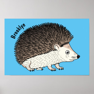 Affiche Cute prickly hedgehog cartoon