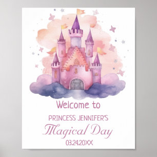 Affiche Cute Princess Castle Girl Birthday Party
