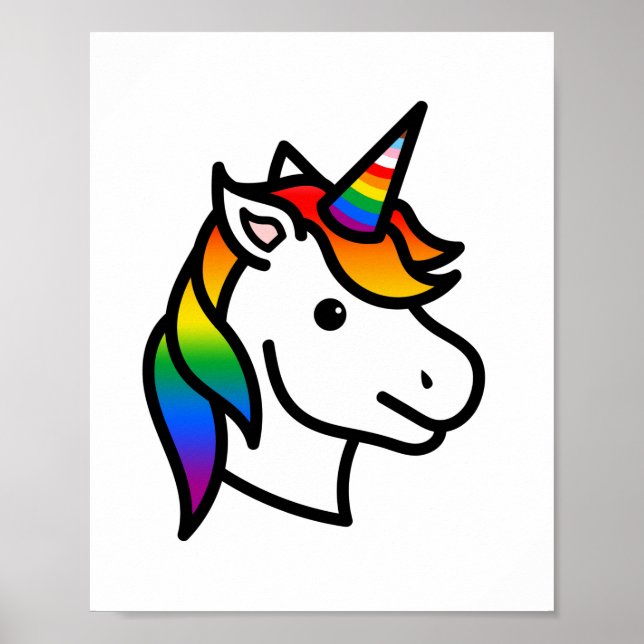 Affiche Cute Progress Pride Unicorn (Devant)