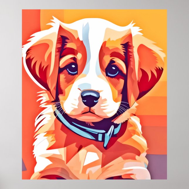 Affiche Cute Puppy Pop Art (Devant)
