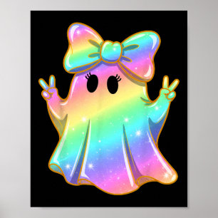 Affiche Cute Rainbow Ghost Paix Amusante Halloween Enfants