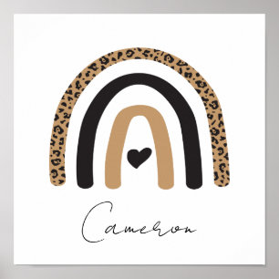 Affiche Cute Rainbow Leopard Motif