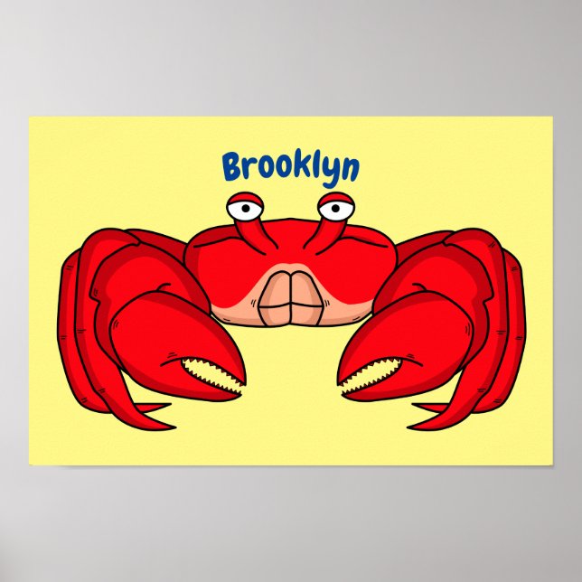 Affiche Cute red crab cartoon (Devant)