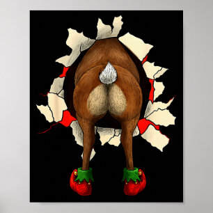 Affiche Cute Reindeer Butt Breakthrough Noël