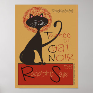 Affiche Cute Remake de Le Conversation Noir Chat noir