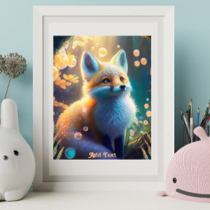 Affiche Cute Renard mystique dans la forêt enchantée Perso