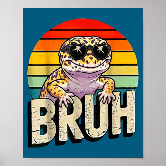 Affiche Cute Reptile Kids Boys Girls Bruh Leopard Gecko Lo (Devant)