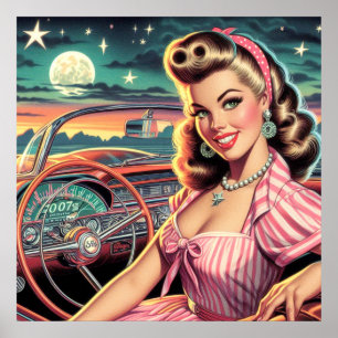 Affiche Cute Retro Girl