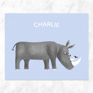 Affiche Cute Rhinoceros Personnalisé