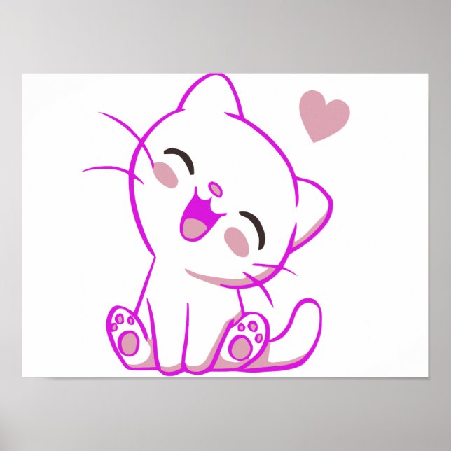 Affiche CUTE RIRE PETITE CUISINE Fuchsia (Devant)