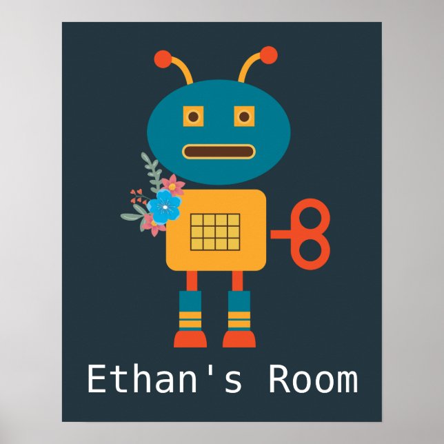 Affiche Cute robot children's room design (Devant)