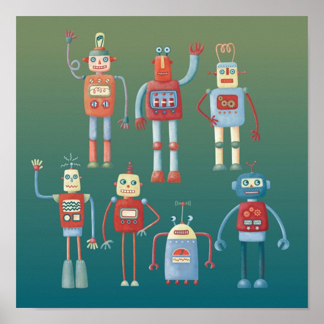 Affiche Cute Robots (Devant)