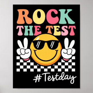 Affiche Cute Rock The Test Retro Smile Teacher Kids Testin