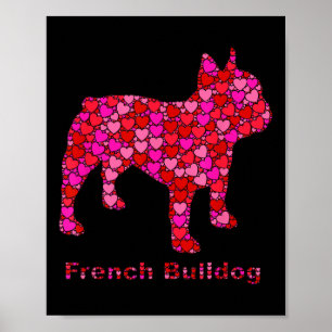 Affiche Cute Rose Rouge Coeur Amoureux des chiens Valentin