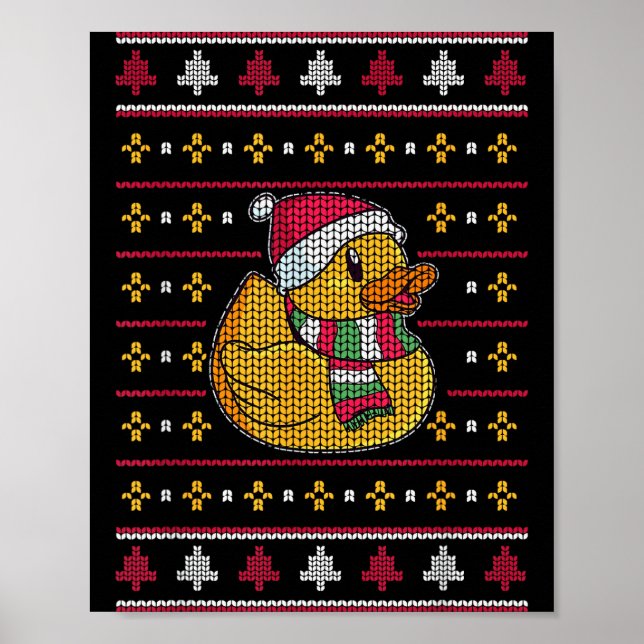 Affiche Cute Rubber Duckie Duck Christmas Santa Clause  (Devant)