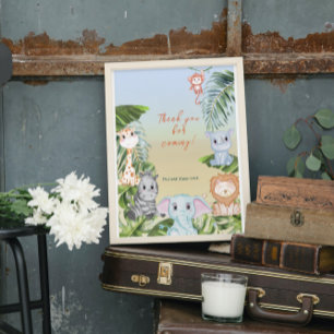 Affiche Cute Safari Jungle Petit Baby shower Animal Favori