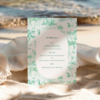 Cute Safari Toile de Jouy | Baby shower à la menth