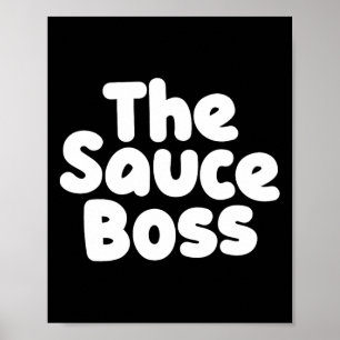 Affiche Cute Sauce Boss Chef Bbq Cuisiner Nourriture Humor